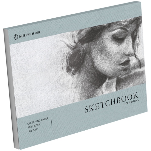 Скетчбук для графики и эскизов 40л., А4 Greenwich Line "Graphics. Graceful girl", на склейке, 160г/м2 SkBG_45782 344723